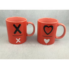 Tasse de deux tons, tasse rouge, tasse en céramique promotionnelle